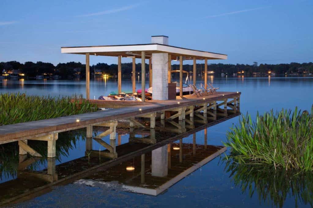 fix a dock after a hurricane - boat dock with a personal watercraft slip